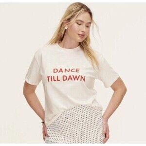 Kate Spade For Target Dance Till Dawn Cream Graphic T-shirt Size M